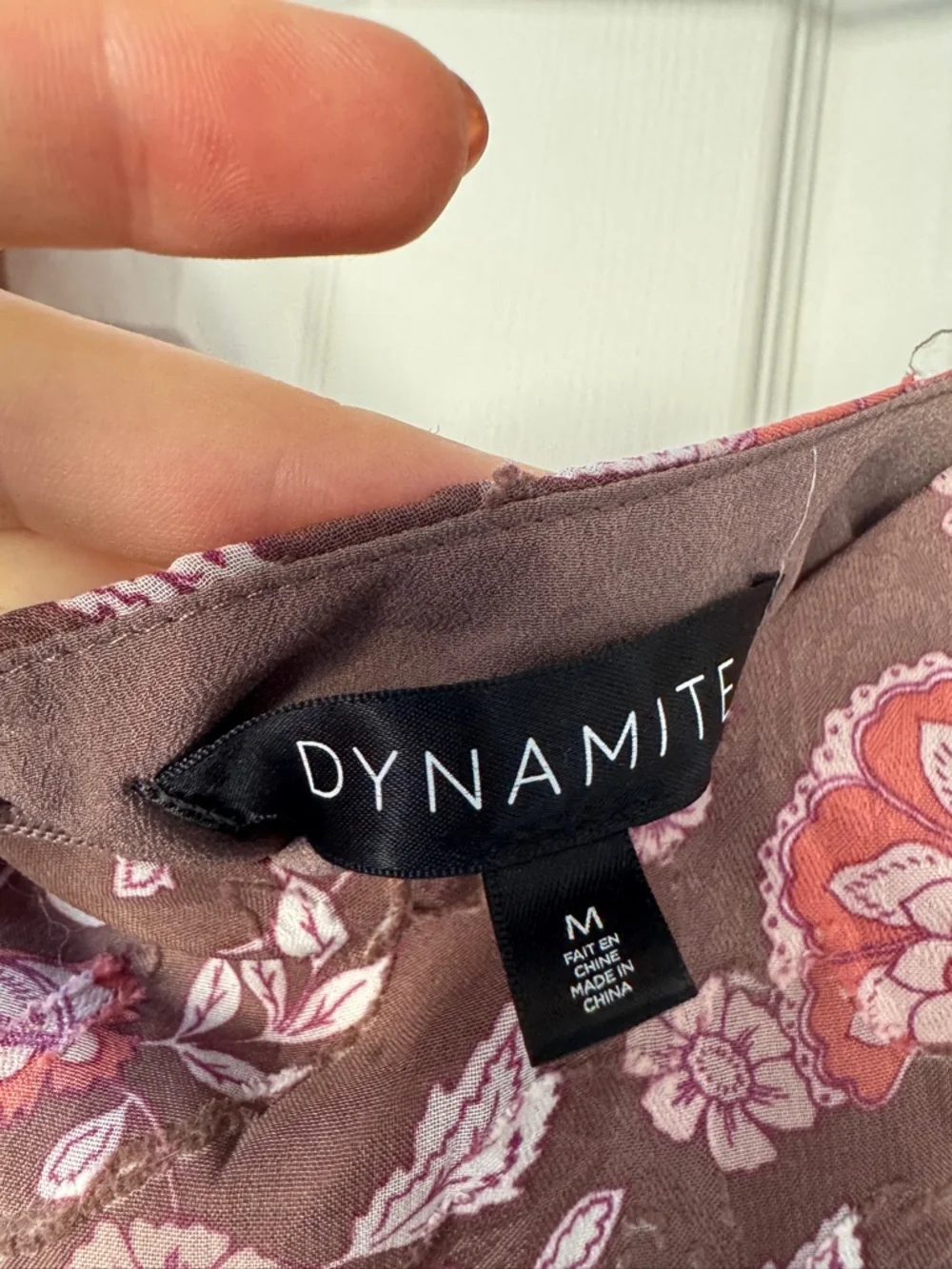 Dynamite Brown Floral Puff-Sleeve Mini Dress - Picture 3 of 3